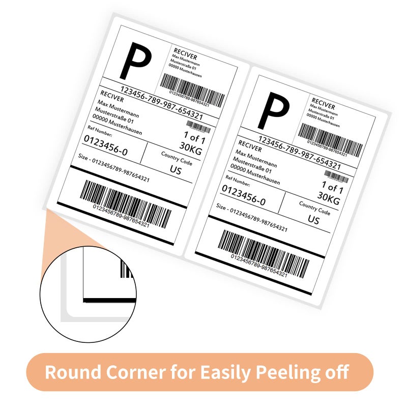 Immuson Shipping Labels with Rounded Corner, 8.27 x 5.32 Inches Half Sheet Self Adhesive Shipping Address Labels for Laser and Inkjet Printer, 200 Labels - Image 3